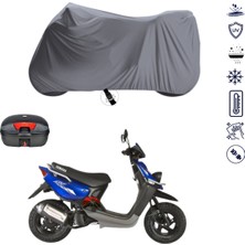Teksin Yamaha Bws 100 Çantalı Motosiklet Branda Su Geçirmez Topcase Uyumlu Motor Branda