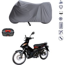 Teksin Yamaha Crypton Çantalı Motosiklet Branda Su Geçirmez Topcase Uyumlu Motor Branda