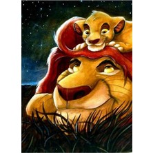 Hondep 5d Elmas Boyama Mozaik Tablo Tuvale Gerili 40X50 cm Aslan Kral Puzzle Tuval Seti