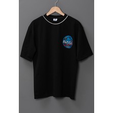 Wolters Outdoors Erkek Nasa Oversize Baskılı Pamuklu Bisiklet Yaka Kısa Kollu T-Shirt