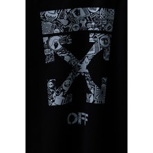Wolters Outdoors Erkek Off Oversize Baskılı Pamuklu Bisiklet Yaka Kısa Kollu T-Shirt