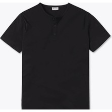 Qmari Bisiklet Yaka Kısa Kollu Tşört Düğmeli Patlı Yarım Balıkçı Regular Fit Tshirt Full Lıkra TBK0001