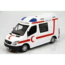 Dzc Kuzenler Avm Diecast Metal 112 Ambulans Mercedes Sprinter Çek Bırak Işıklı Siren Sesli 14 cm Kapıları Açılır