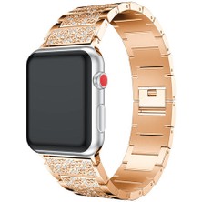 Sanlindou 38MM/40MM/42MM/44MM Paslanmaz Çelik Kayış Apple Watch 4/5ıwatch3/2/1 Pırlanta Katı Bağlantı Kayışı (Yurt Dışından)