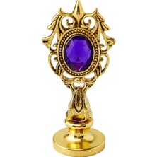 Profisher Kraliyet Mor Taşlı Döküm Metal Mum Mühürü Sapı Antik Gold