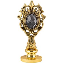 Profisher Kraliyet Füme Taşlı Döküm Metal Mum Mühürü Sapı Antik Gold