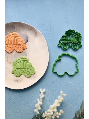 Cestopieno Yeşil Itfaiye Aracı Hamur Şekillendirici / Oyun Kalıbı / Kurabiye Kalıbı