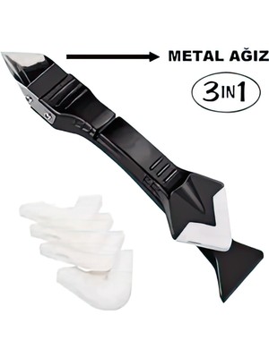 Rabadon 3'ü 1 Arada Fayans Derz Dolgu Kazıyıcı Sıyırıcı Metal Ağızlı 1 Adet Uygulayıcı Aparat