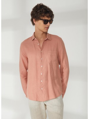 Mr. Mood Pembe Erkek Düğmeli Yaka Gömlek Mr Madrid