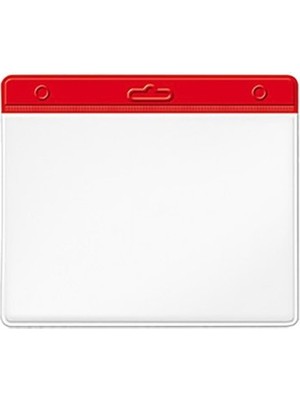 Sarff Kart Kabı Şeffaf 7.5x9.5 Kırmızı Şerit Yatay - 5 Adet