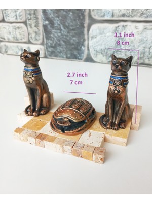 Gökçen Hobi Bastet Scarab Antik Mısır Biblo Set