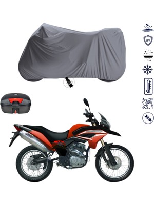 Teksin Kadırga KD-250GY Çantalı Motosiklet Branda Su Geçirmez Topcase Uyumlu Motor Branda