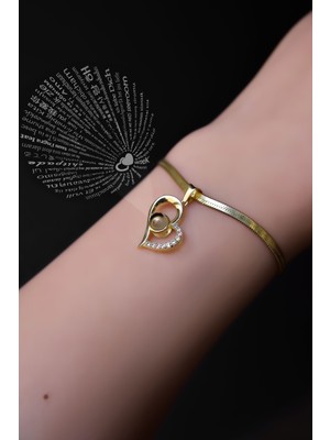 Papatya Silver 925 Ayar Gümüş Gold Kaplama 100 Dilde Seni Seviyorum Yazılı Italyan Zincir Bileklik