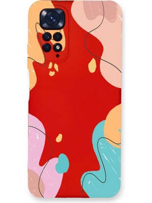 Printify Xiaomi Redmi Note 11 Uyumlu Lansman Kılıf Karışık Renkler Tasarımlı Içi Kadife Kapak
