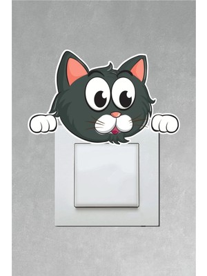 Kt Grup Tatlı Kediler 4'lü Dekoratif Priz Kaplama Sticker Seti