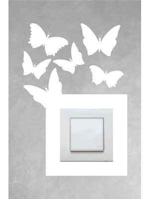 Kt Grup Kelebekli Dekoratif Priz Süsleme Dekor Sticker