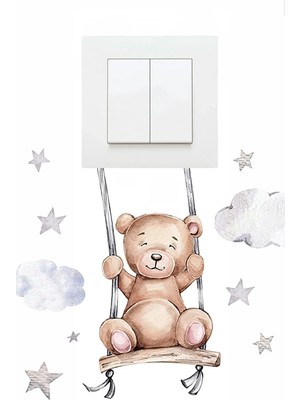 Kt Grup Sevimli Ayıcık Çocuk Odası Priz Sticker Panda