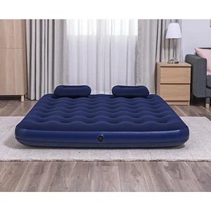 Toptancı Kapında Çift Kişilik Ergonomik Kadifeli Şişme Yatak -2 Adet Yastık ve El Pompası Hediye 203CMX152CMX22CM