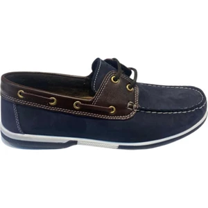 Y-03 Erkek Lacivert-Kahve Nubuk Deri Casual Ayakkabı