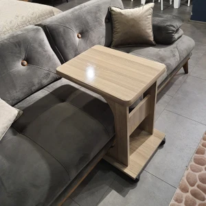 Tekerlekli C Yan Sehpa % 100 Mdf Koltuk Yanı Sehpa