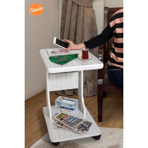 Tekerlekli C Yan Sehpa % 100 Mdf Koltuk Yanı Sehpa