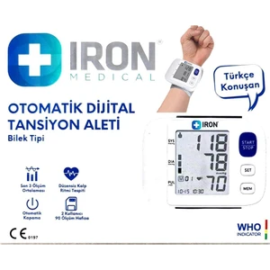 - Tansiyon Aleti Dijital Bilekten Ölçer Türkçe Konuşan REF:JN-163EW