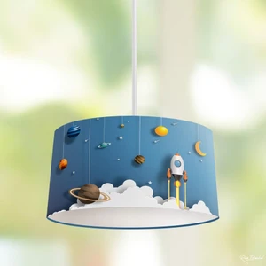 Genç Çocuk Odası Bulutlar ve Uzay Mekiği Çocuk Sarkıt Avize