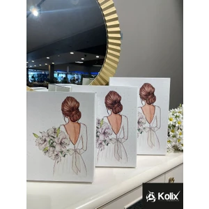Creart Home Kolix Gelin Bohçası - Gelin Kutusu - Çeyiz Kutusu- Hediye Seti - Hediye Kutusu 3'lü Set