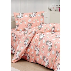 Mert Collection Çarşı Unicorn Pamuklu Lastikli Çarşaflı (Fitted) Tek Kişilik Nevresim Takımı