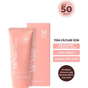 Spf 50+ Pa++++ Ton Eşitleyici Pembe Renkli Güneş Kremi 50ML