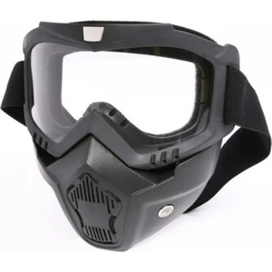 Cross Motosiklet Bisiklet Gözlüğü Açık Kask Maskesi Süngerli Bant Lastikli Jet Maske Şeffaf Camlı