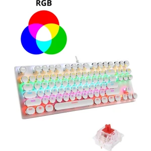 Leaven Daktilo Tarzı K550 Kırmızı Red Switch Rgb Mekanik Klavye -Su Geçirmez