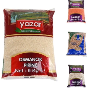 Kuru Gıda Seti 5kg Osmancık Pirinç 5kg Kırmızı Mercimek 5kg Nohut 5kg Fasulye