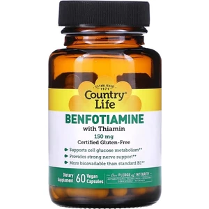 Country Life Benfotiamine With Thiamin, 150 mg, 60 Vegan Capsules