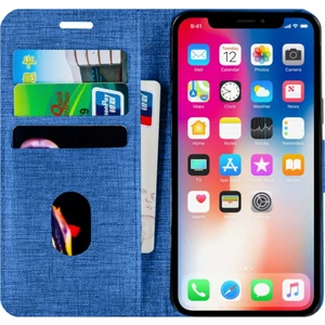 Apple Iphone 13 Pro Max Kartvizitli Cüzdan Kılıf Mavi