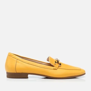 01AYH268520A350 Hakiki Deri Hardal Kadın Loafer