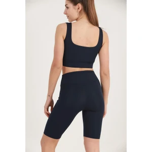 Miss Maral Kadın Lacivert Yüksek Bel Toparlayıcı Kısa Spor Tayt Biker Şort  Basics Casual & Comfort 1070
