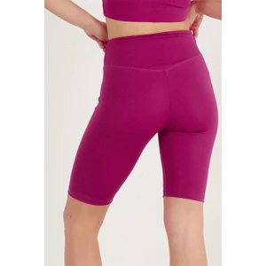 Miss Maral Kadın Mürdüm Yüksek Bel Toparlayıcı Kısa Spor Tayt Biker Şort  Basics Casual & Comfort 1070