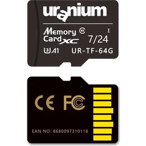 64 GB Uranıum UR-TF-64G Mıcro Sd Card 7/24 Surveıllance 60/30MBS Hafıza Kartı (3 Yıl Garanti)