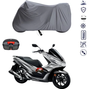 Honda Pcx 150 Çantalı Motosiklet Branda Su Geçirmez Topcase Uyumlu Motor Branda