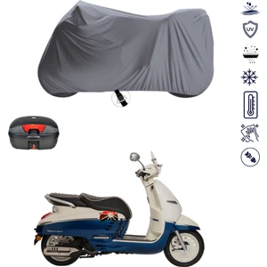 Peugeot Django 150 Çantalı Motosiklet Branda Su Geçirmez Topcase Uyumlu Motor Branda