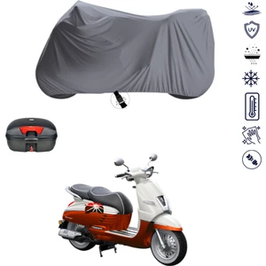 Peugeout Django 150 Çantalı Motosiklet Branda Su Geçirmez Topcase Uyumlu Motor Branda
