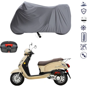 Sym Fiddle Li 125 Çantalı Motosiklet Branda Su Geçirmez Topcase Uyumlu Motor Branda