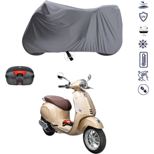 Vespa Primavera 150 Çantalı Motosiklet Branda Su Geçirmez Topcase Uyumlu Motor Branda