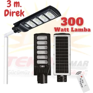 Tekno Solen 350W Güneş Enerjili Sokak Bahçe Aydınlatma Lambası - Direkli