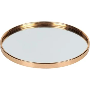 Altın Metal Aynalı Yuvarlak Tepsi 24cm