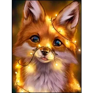 5d Elmas Boyama Mozaik Tablo Tuvale Gerili 40X50 cm Tilki Puzzle Tuval Seti