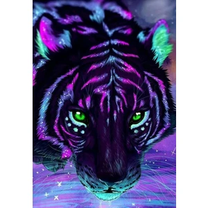 5d Elmas Boyama Mozaik Tablo Tuvale Gerili 40X50 cm Kaplan Puzzle Tuval Seti