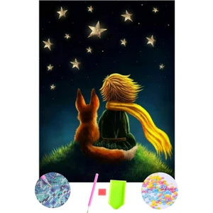 5d Elmas Boyama Mozaik Tablo Çerçeveli 40X50 cm Küçük Prens Puzzle Tuval Seti