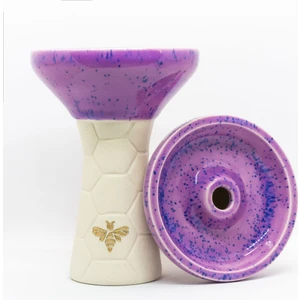 Bee Hookah Phunnel Half Glazed White Amethyst